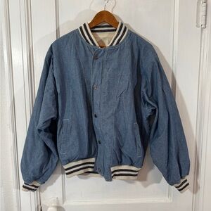Vintage Mens Reversible GAP Starter Jacket Chambray 90s Y2K Large